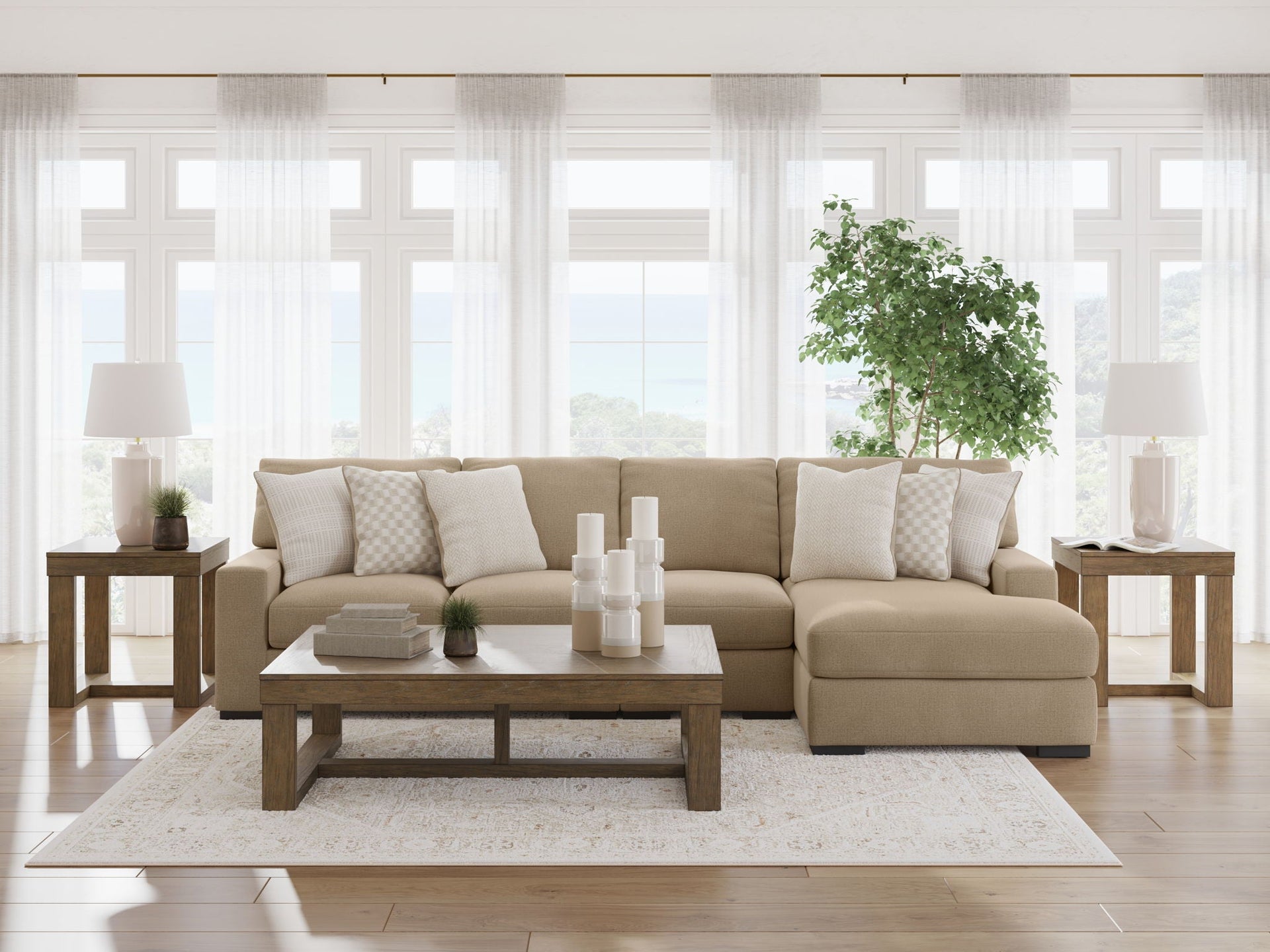 Larce - 3-Piece Sectional With Raf Corner Chaise - Dune