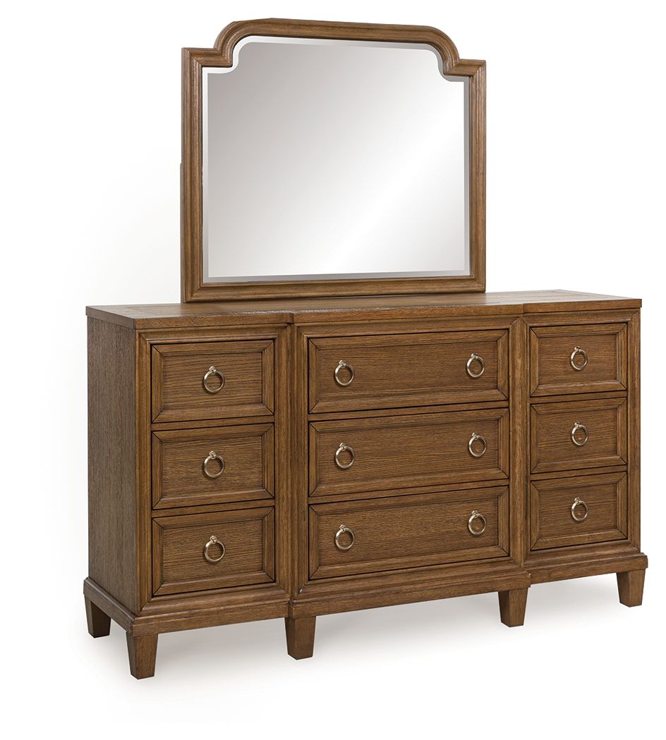 Jorlaina - Dresser And Mirror - Brown