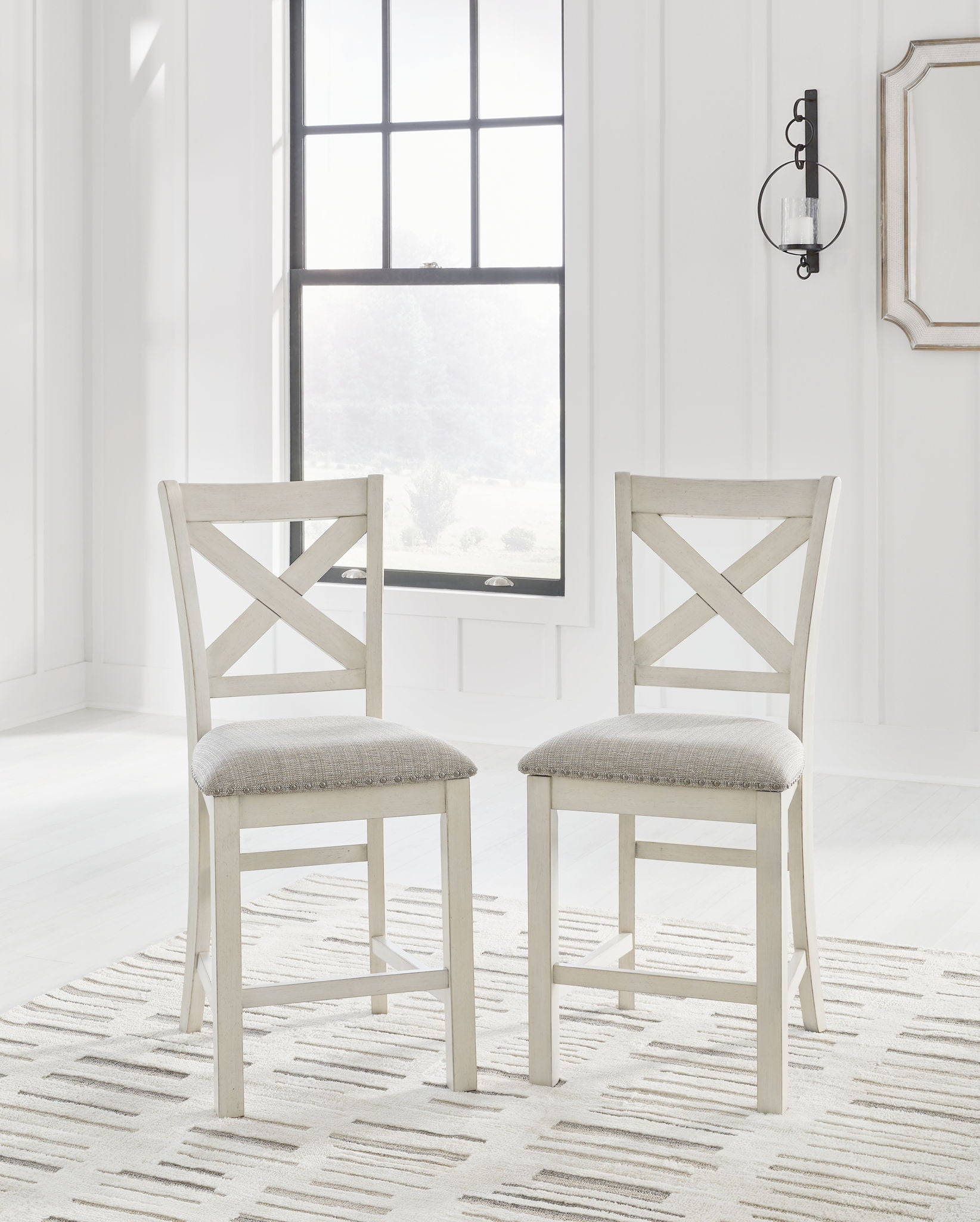 Robbinsdale - Upholstered Barstool (Set of 2) - Antique White