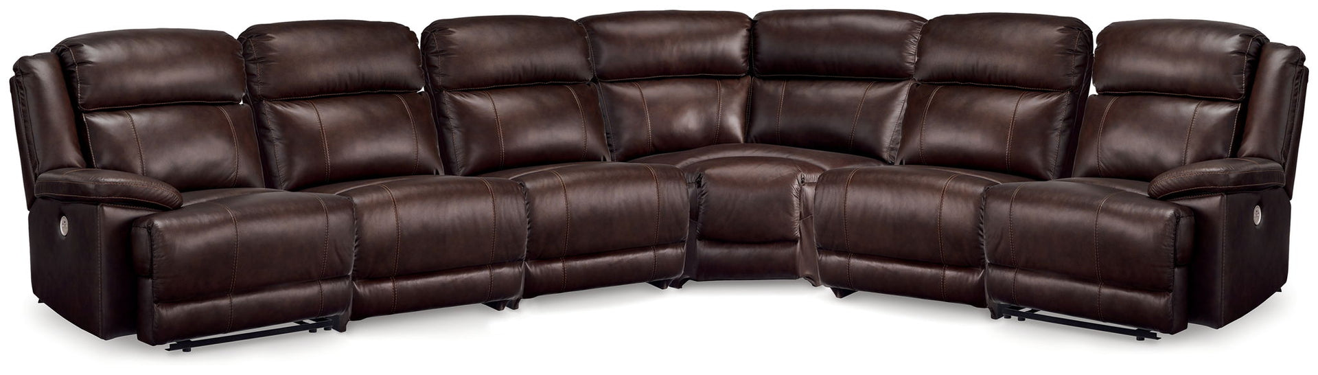 VonKurt - 6-Piece Power Reclining Sectional - Dark Brown