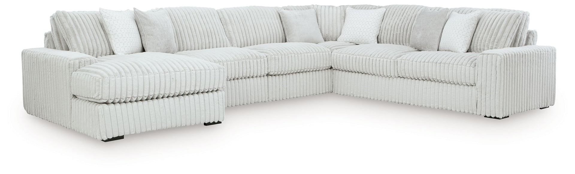 Stupendous - 5-Piece Sectional With LAF Corner Chaise - Alloy