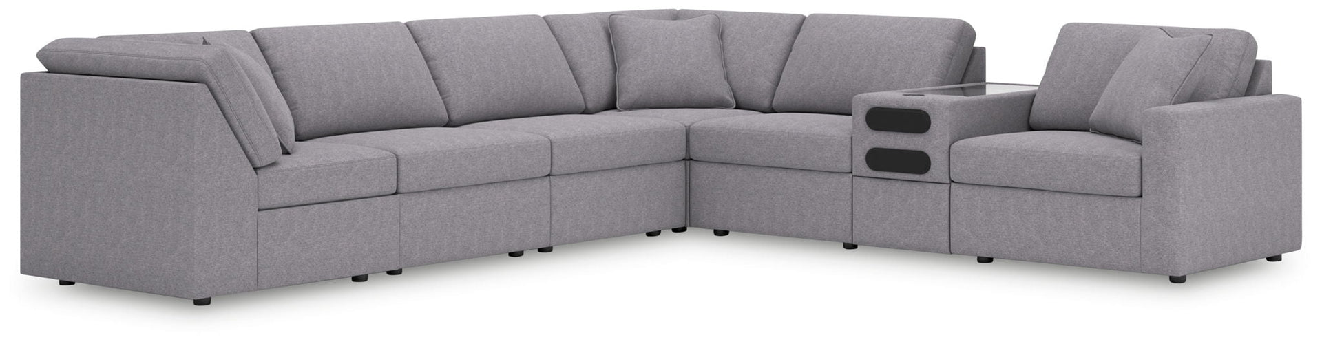 Modmax - 7-Piece Sectional With Audio System Console - Granite