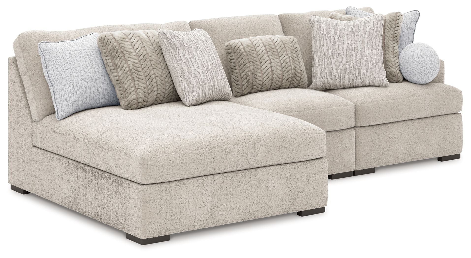 Snodoodle - 3-Piece Sectional With Armless Chaise And RAF Corner Chair - Arctic