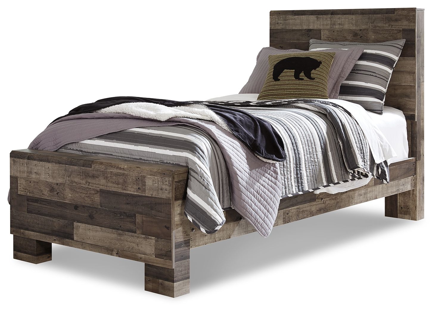 Derekson - Twin Panel Bed - Multi Gray