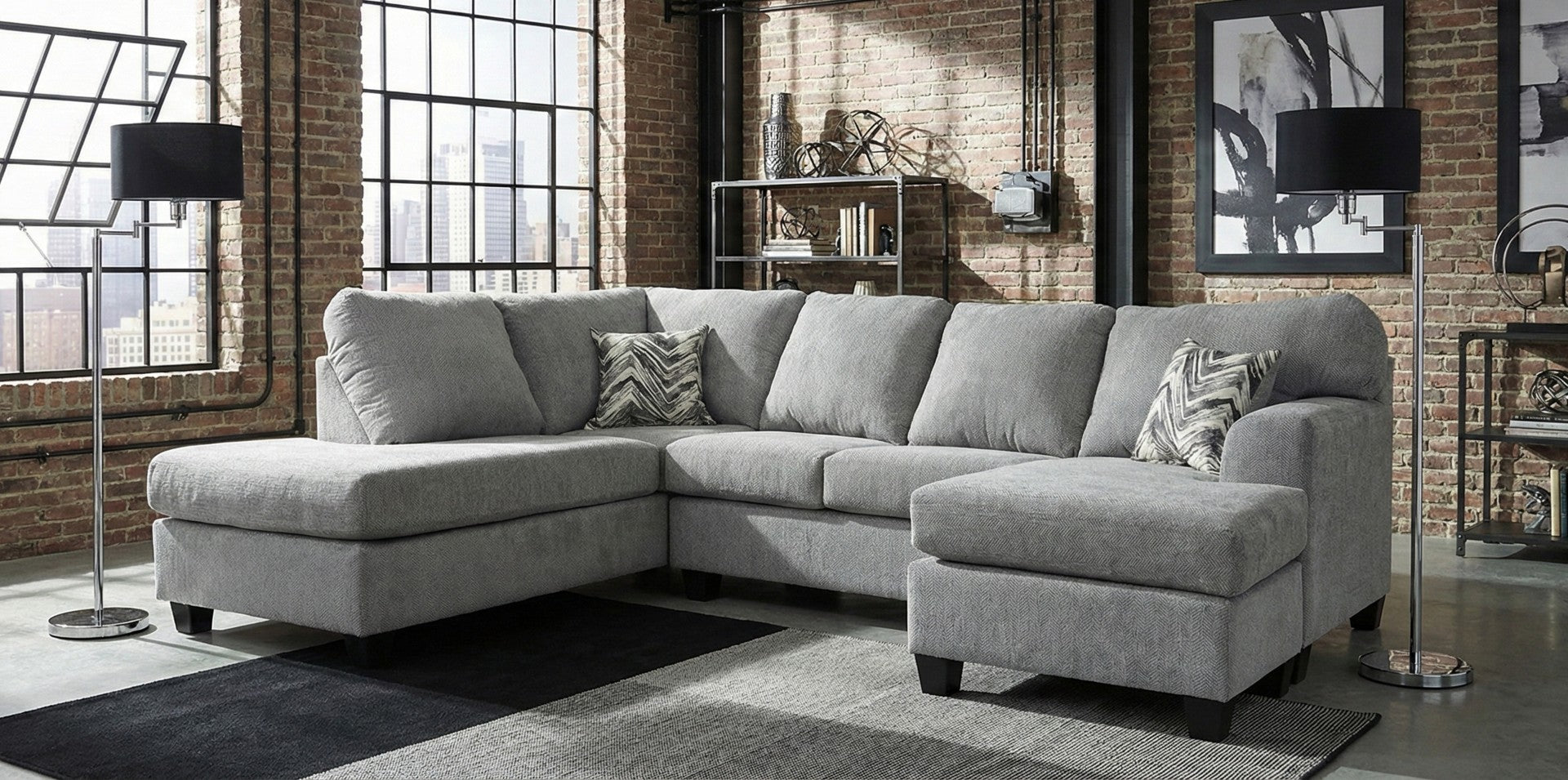 The Cambridge Maverick Fog 3 Piece Sectional