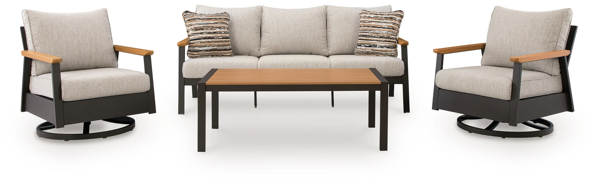 Carlsbad Beach - Sofa, Chairs, Table Set (Set of 4) - Dark Brown