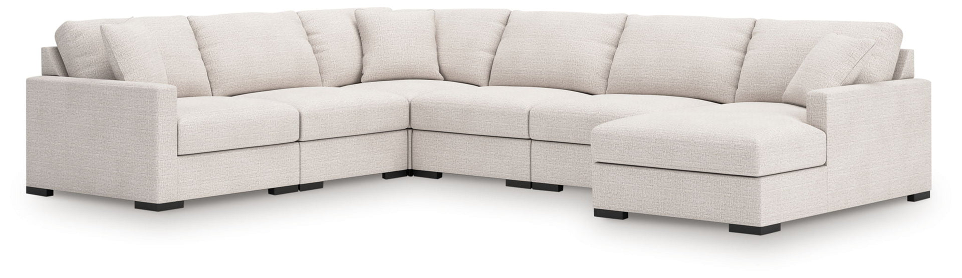 Omaha By Ashley - 6-Piece Sectional With RAF Corner Chaise - Stone