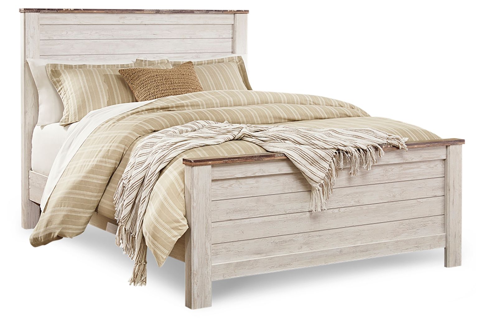 Willowton - Queen Panel Bed - Whitewash