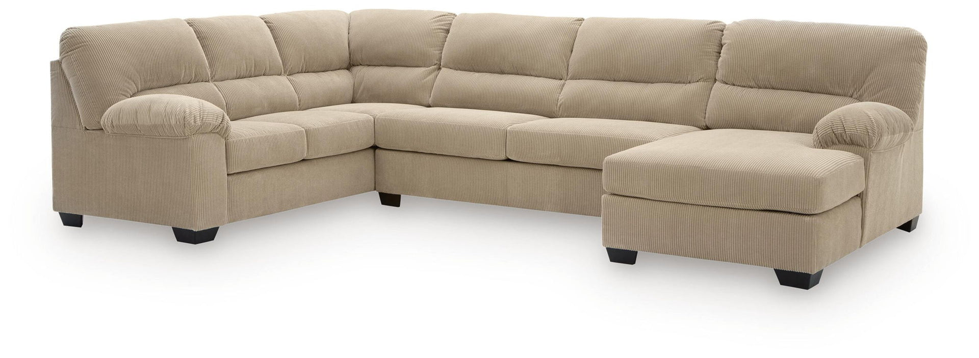 SimpleJoy - 3-Piece Sectional With RAF Corner Chaise - Sand