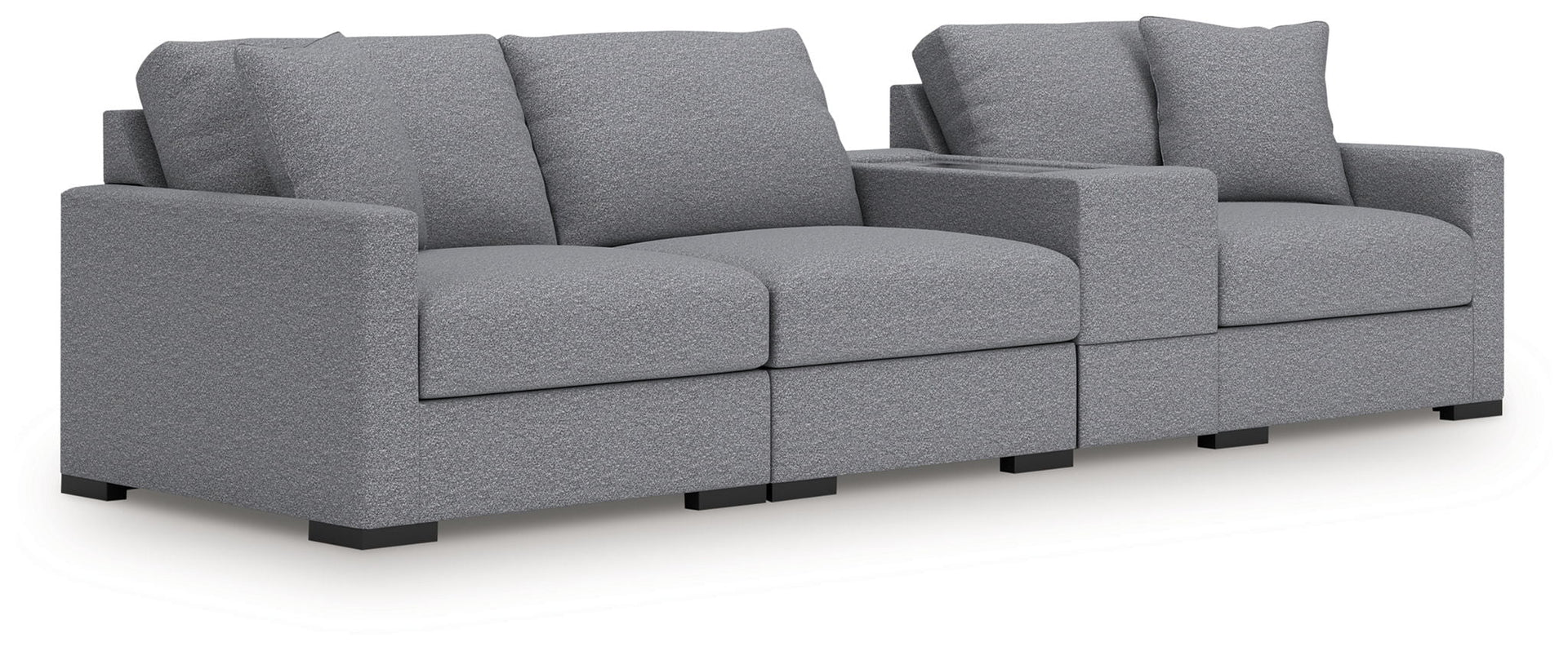 Omaha By Ashley - 4-Piece Sectional With Storage Console - Salt And Pepper