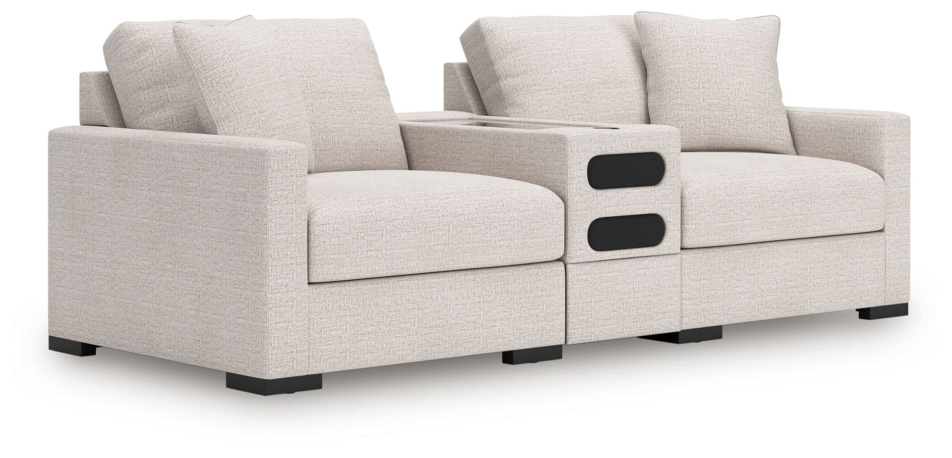 Omaha By Ashley - 3-Piece Sectional Loveseat With Audio System - Stone