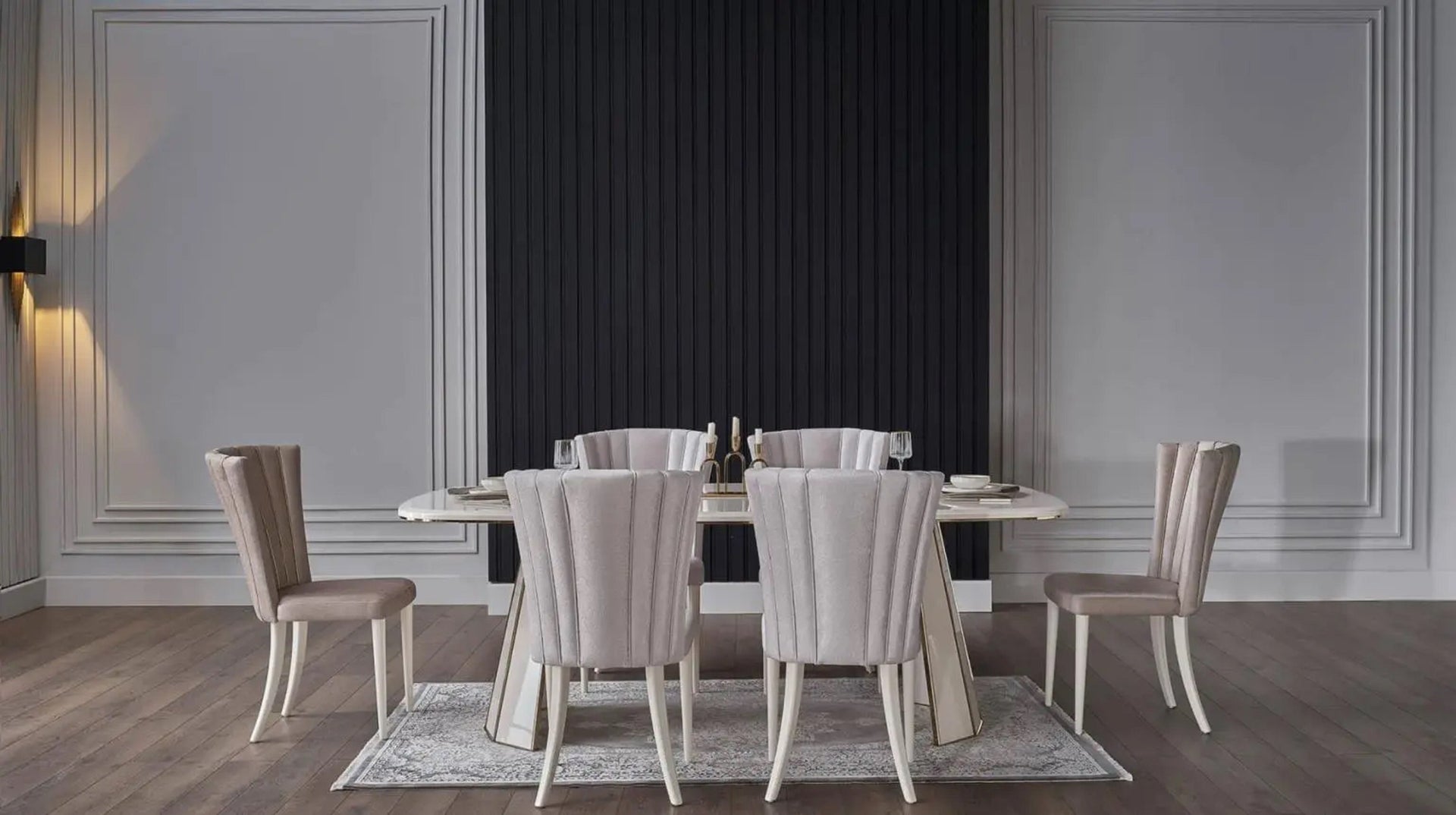 Plaza Table + 6 Side Chairs