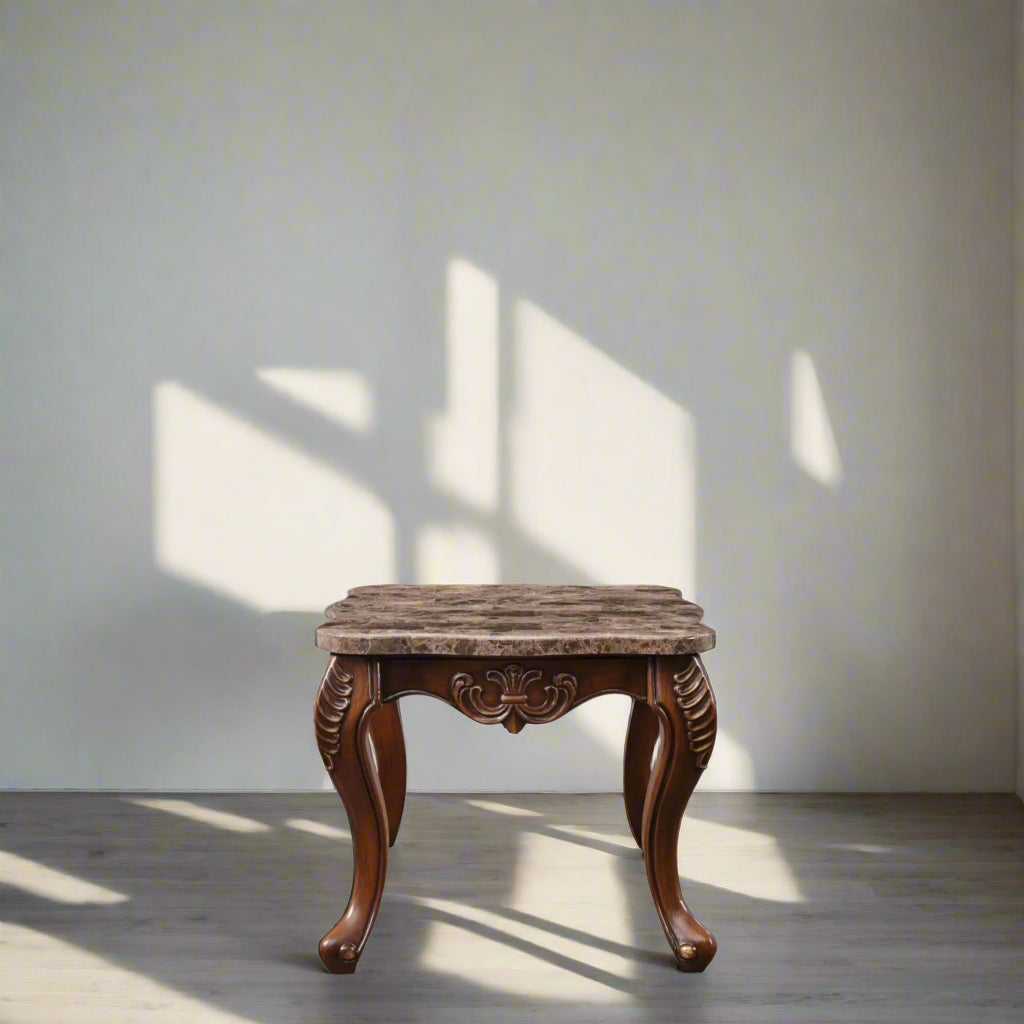 New Roma End Table with Marble Top