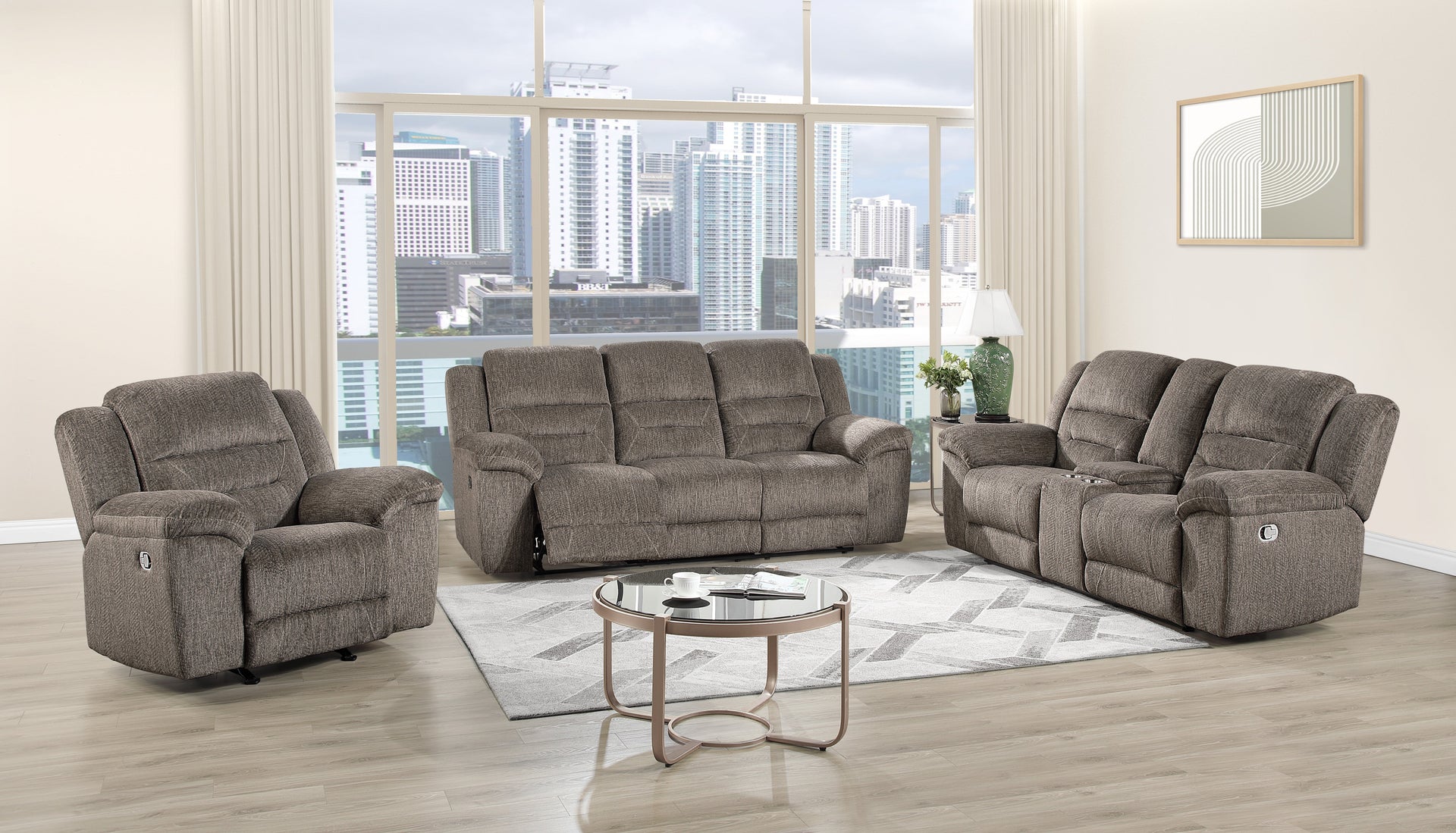 Zaftig Taupe Reclining Loveseat
