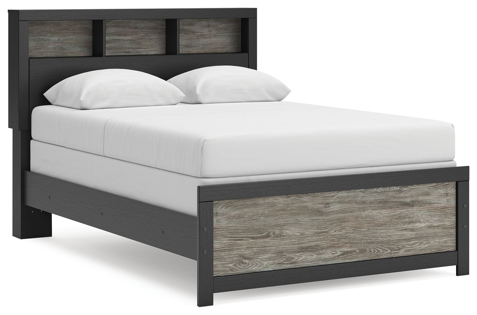 Jonnifer - Full Bookcase Bed - Black / Gray