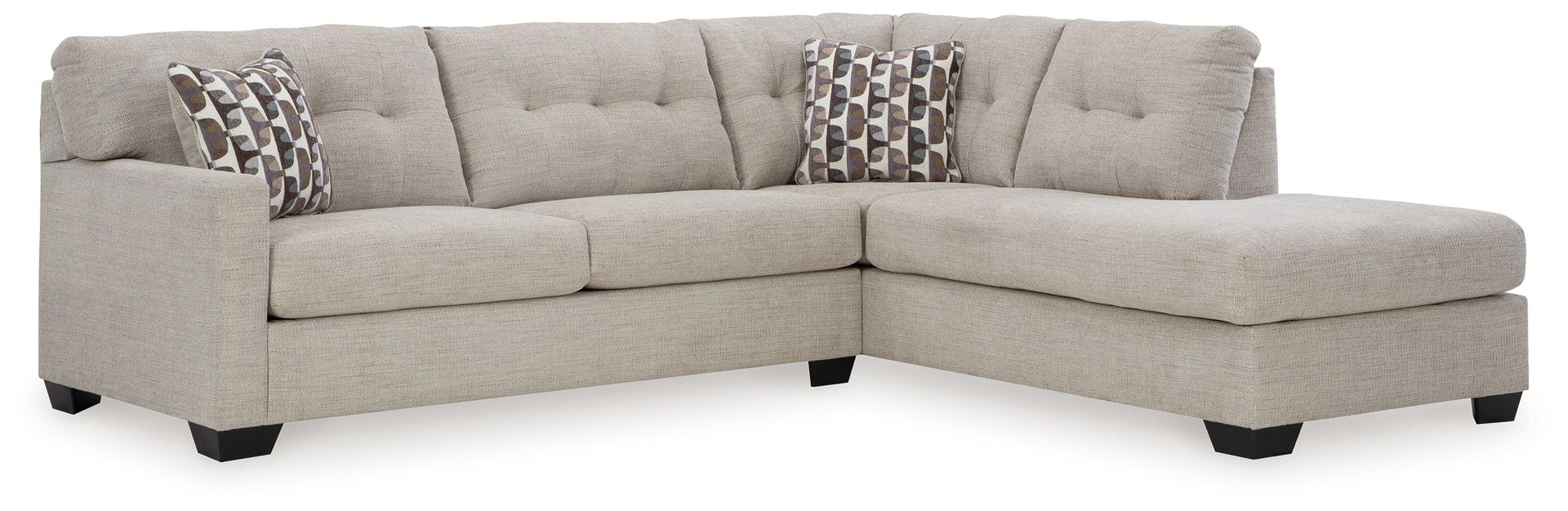 Mahoney - 2-Piece Sleeper Sectional With Raf Corner Chaise - Pebble