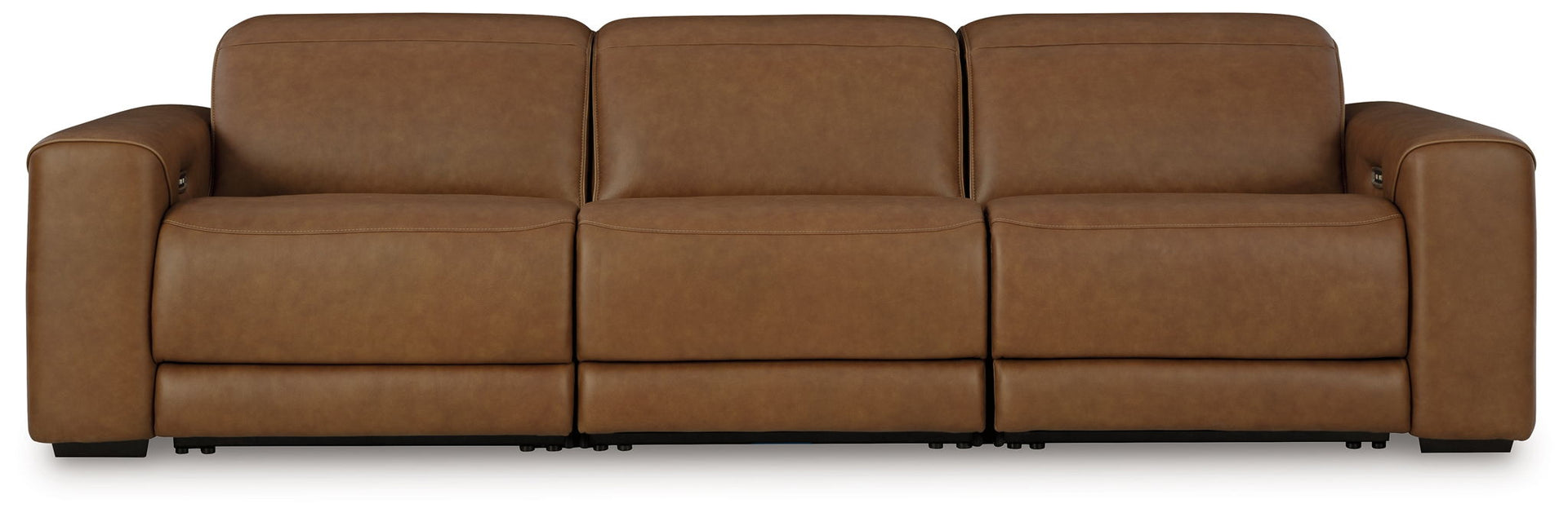 Rally-Up - 3-Piece Power Reclining Sectional Sofa With Armless Chair With Manual Headrest - Caramel
