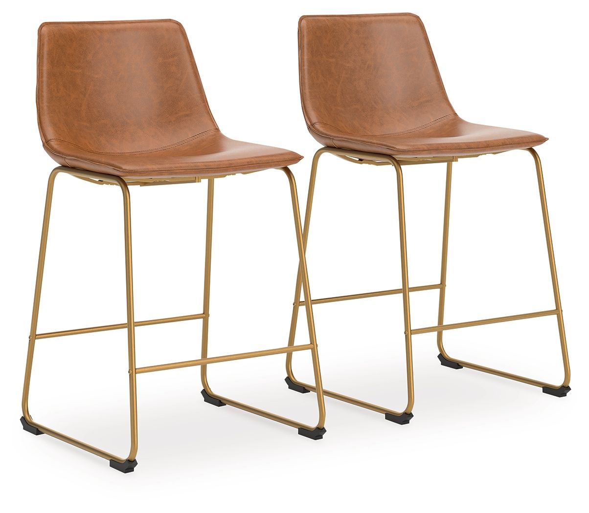 Crandox - Upholstered Barstool - Brown / Gold
