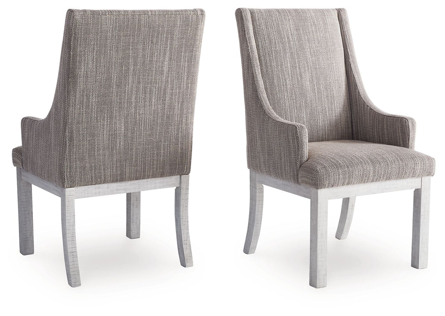 Havalance - Dining Upholstered Arm Chair - White / Gray