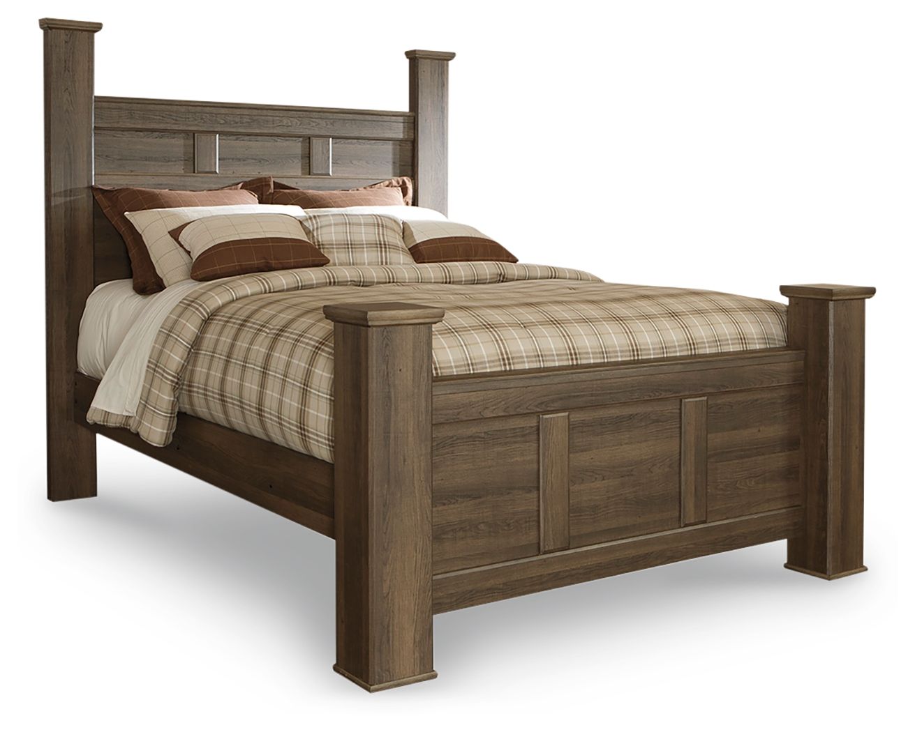 Juararo - Queen Poster Bed - Dark Brown