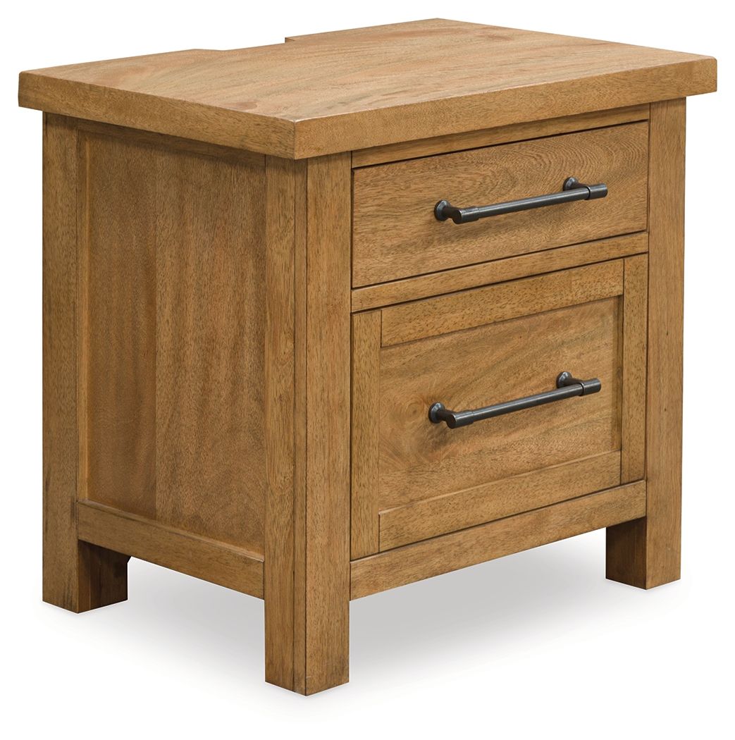 Kristiland - Two Drawer Night Stand - Light Brown