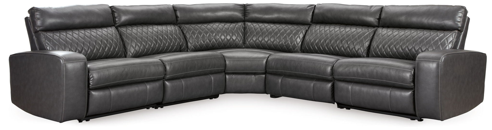 Samperstone - Zero Wall Recliners 5 Pc Sectional - Gray