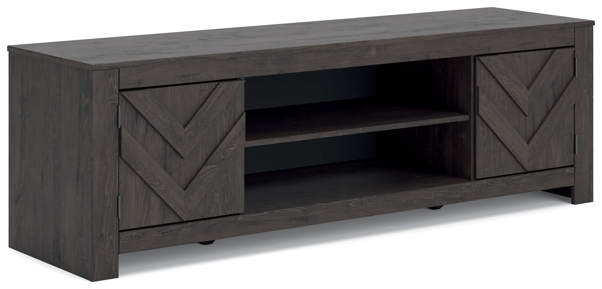 Cayboni - LG TV Stand With Fireplace Option - Black