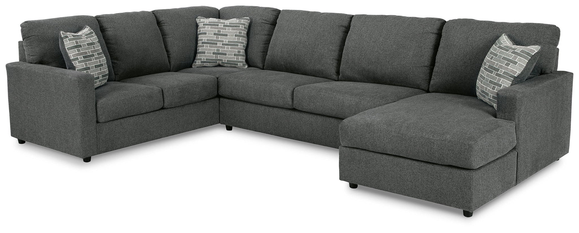 Edenfield - Right Arm Facing Corner Chaise 3 Pc Sectional - Charcoal
