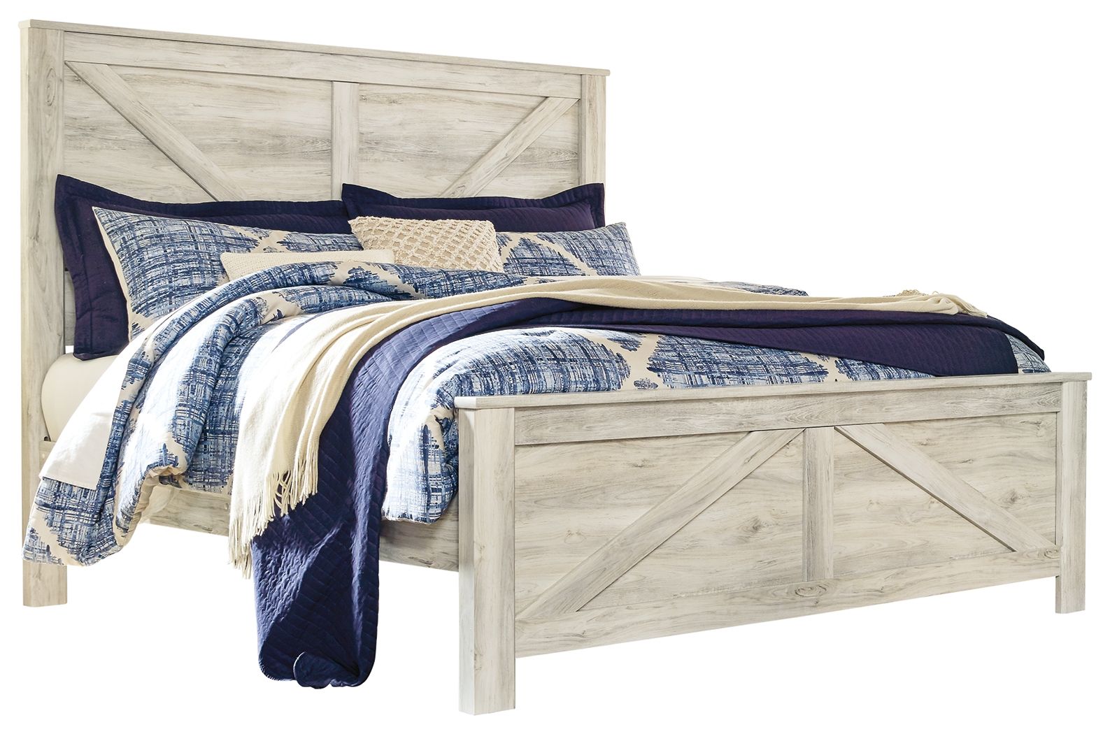 Bellaby - King Crossbuck Panel Bed - Whitewash