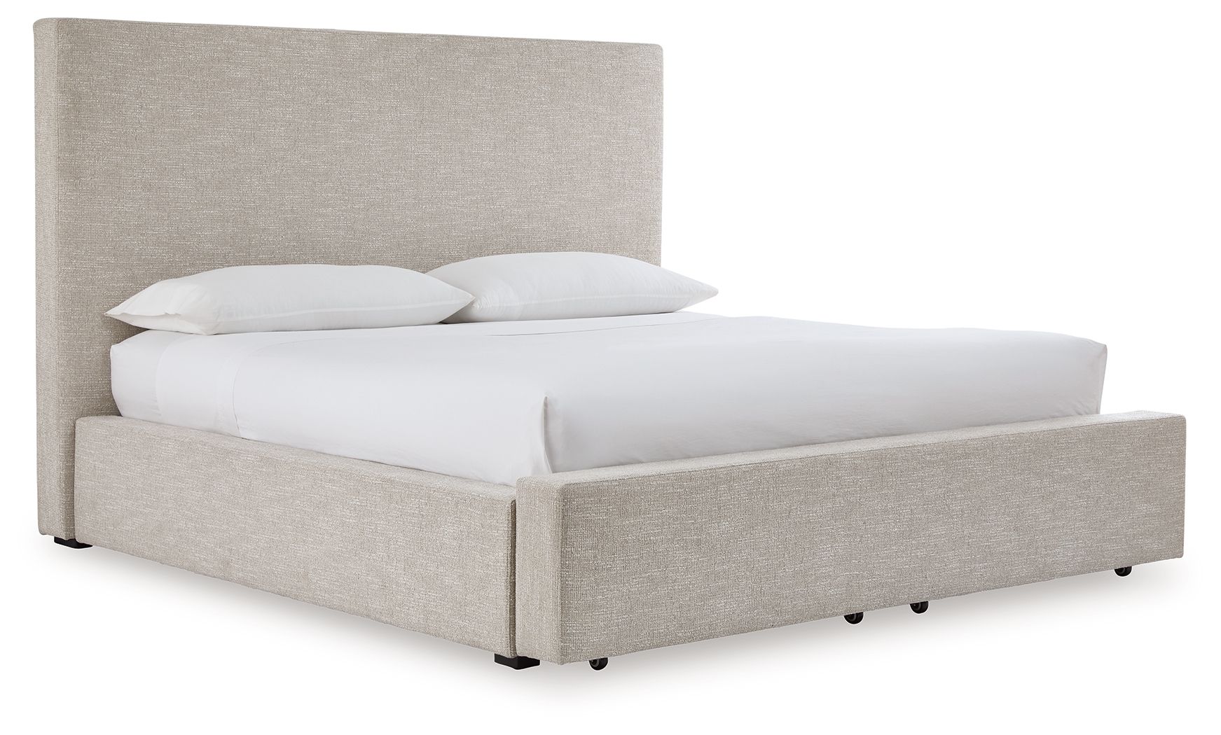 Kristiland - California King Upholstered Storage Bed - Light Brown
