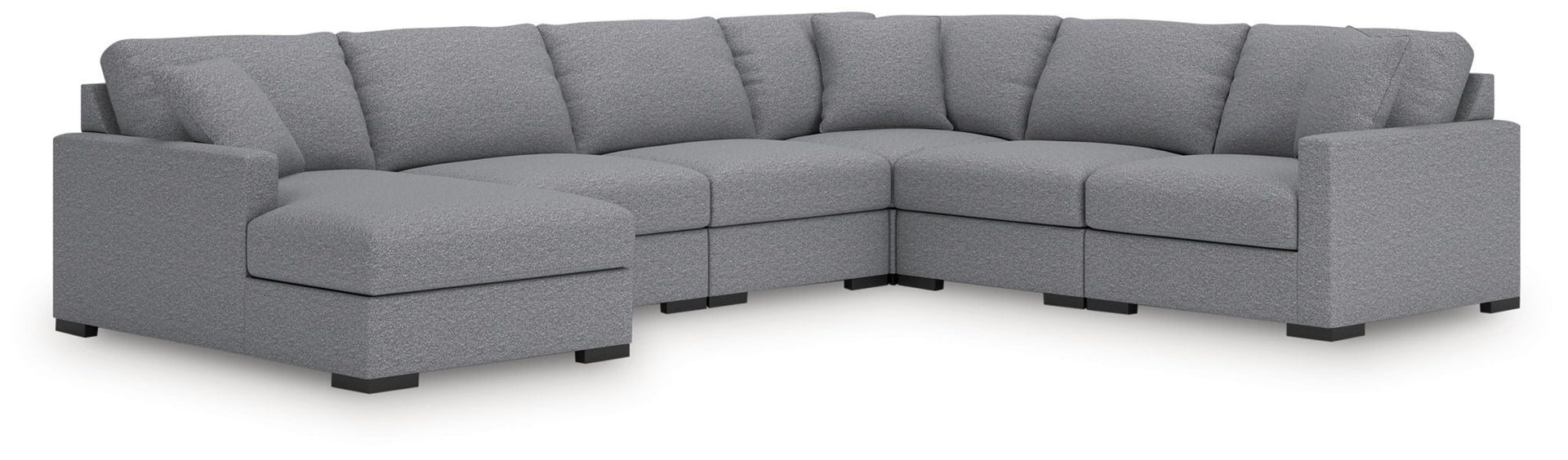 Omaha By Ashley - 6-Piece Sectional With LAF Corner Chaise - Salt And Pepper