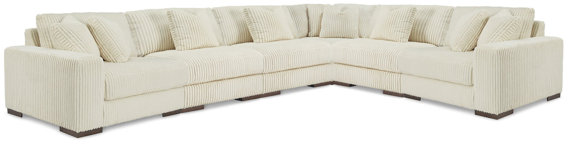 Lindyn - 6-Piece Sectional With 3 Armless Chairs - Ivory