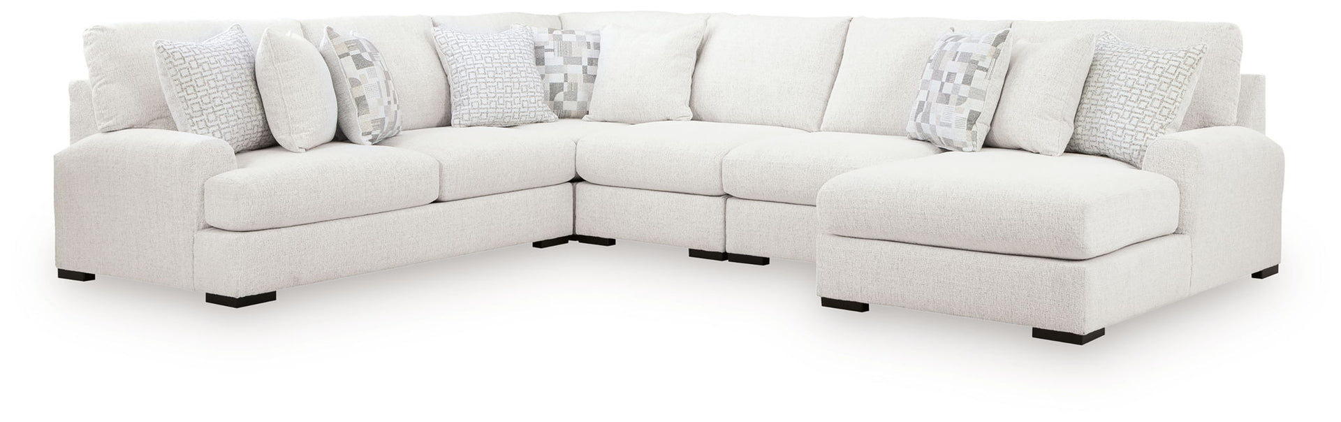 Wynncroft Manor - 5-Piece Sectional With RAF Corner Chaise - Chalk