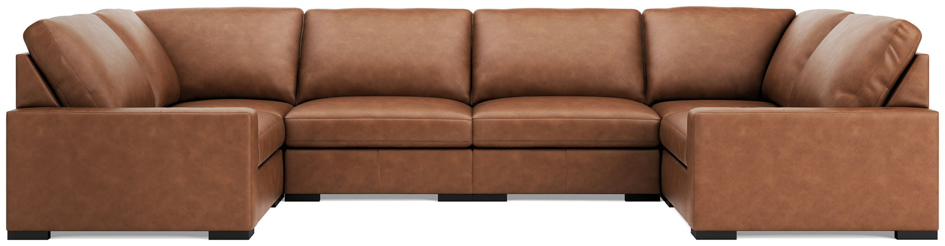 Calden - 6-Piece Sectional With 2 Armless Chairs - Caramel