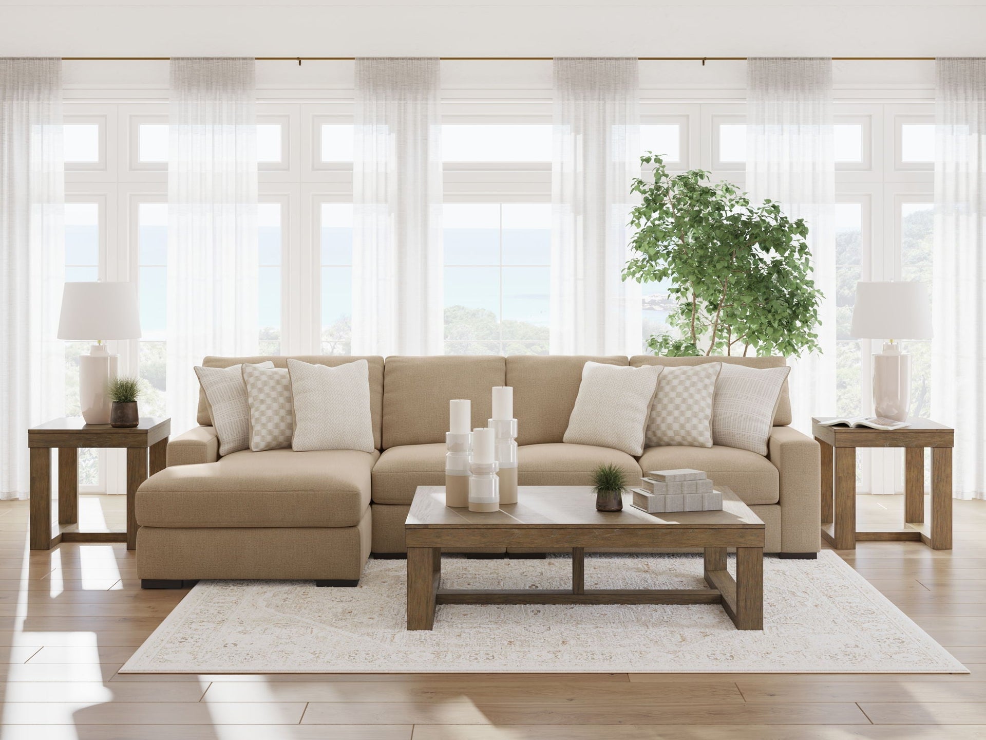 Larce - 3-Piece Sectional With Laf Corner Chaise And Raf Loveseat - Dune