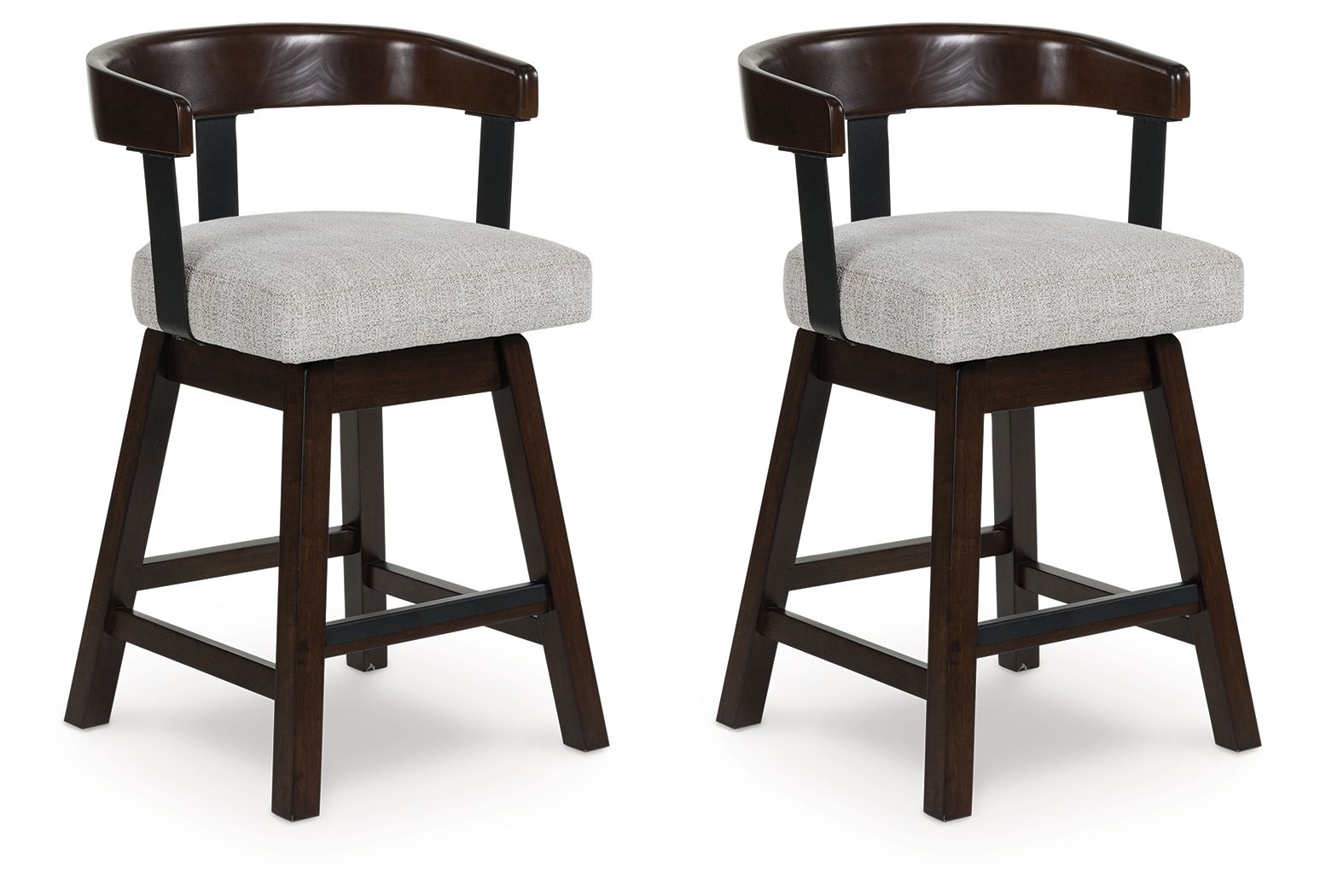 Haddigan - Upholstered Swivel Barstool - Dark Brown