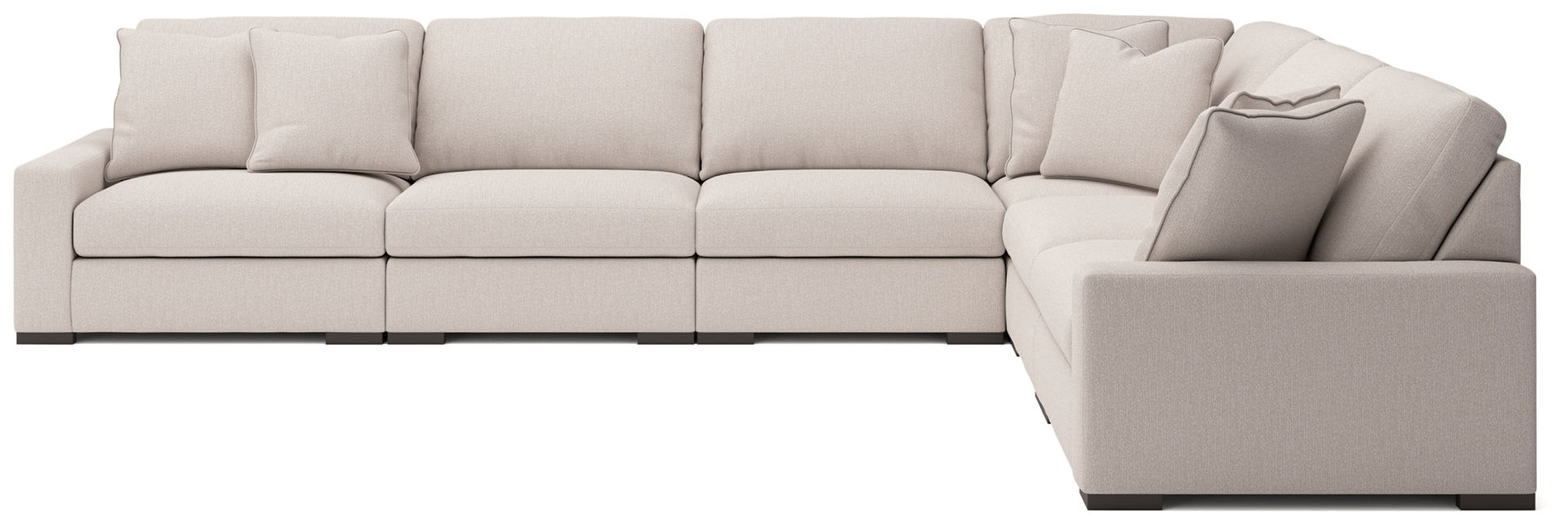 Calden - 6-Piece Sectional With 3 Armless Chairs - Oyster