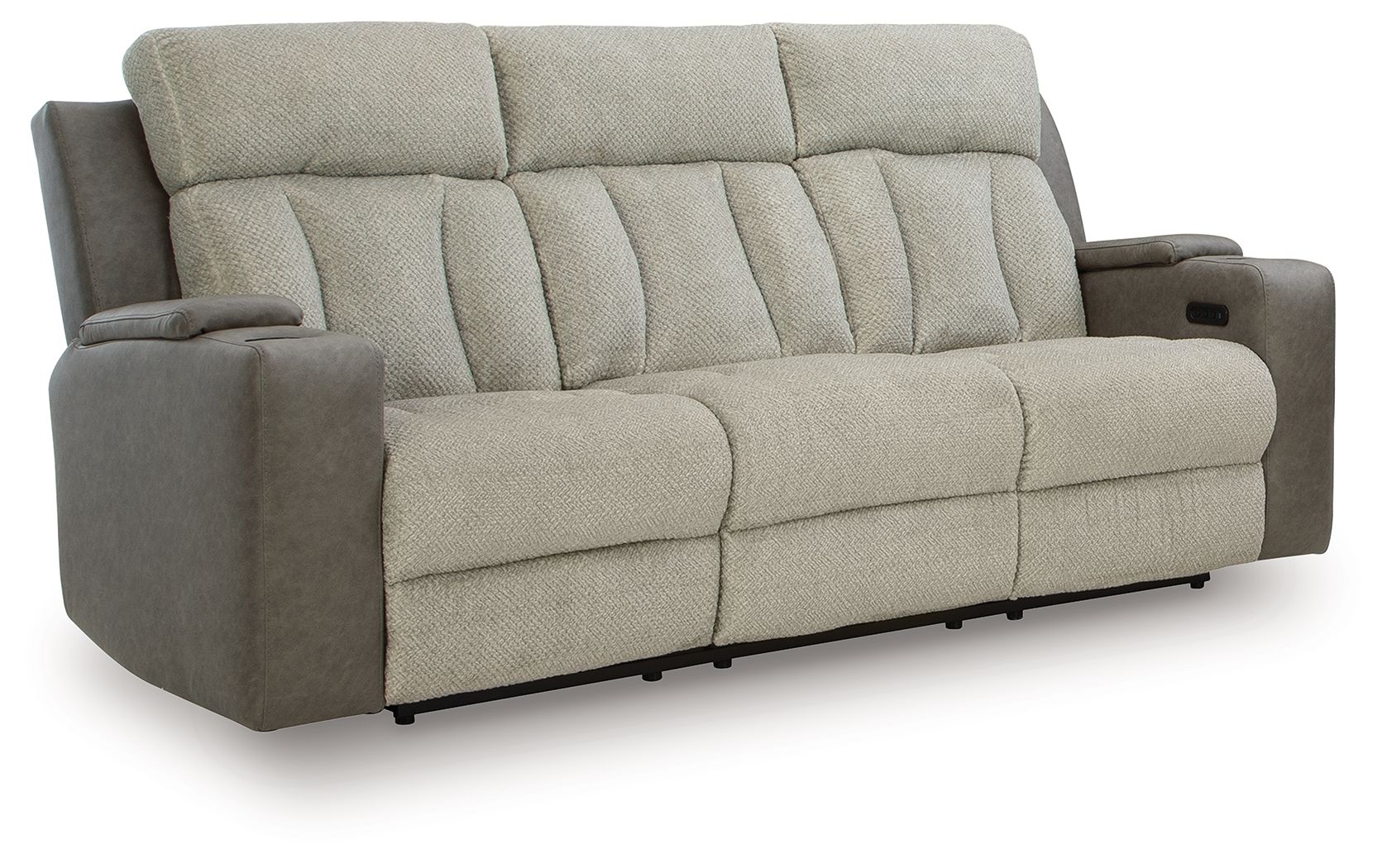 Stately Check - Power Reclining Sofa With Adj Headrest - Sisal