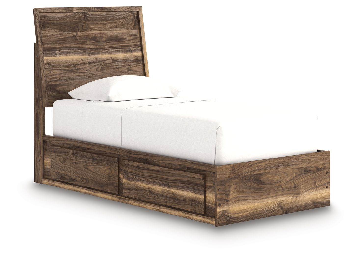 Zadilyn - Twin Panel Bed With Storage - Brown