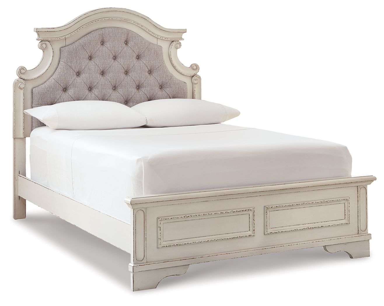 Realyn - Full Panel Bed - Chipped White