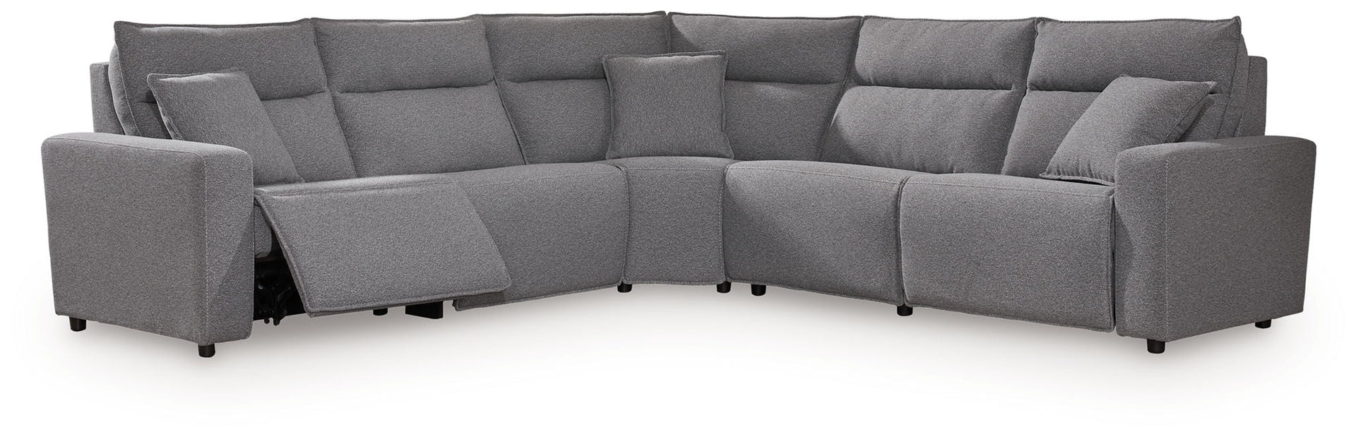 Modmax II - 5-Piece Power Reclining Sectional - Salt And Pepper