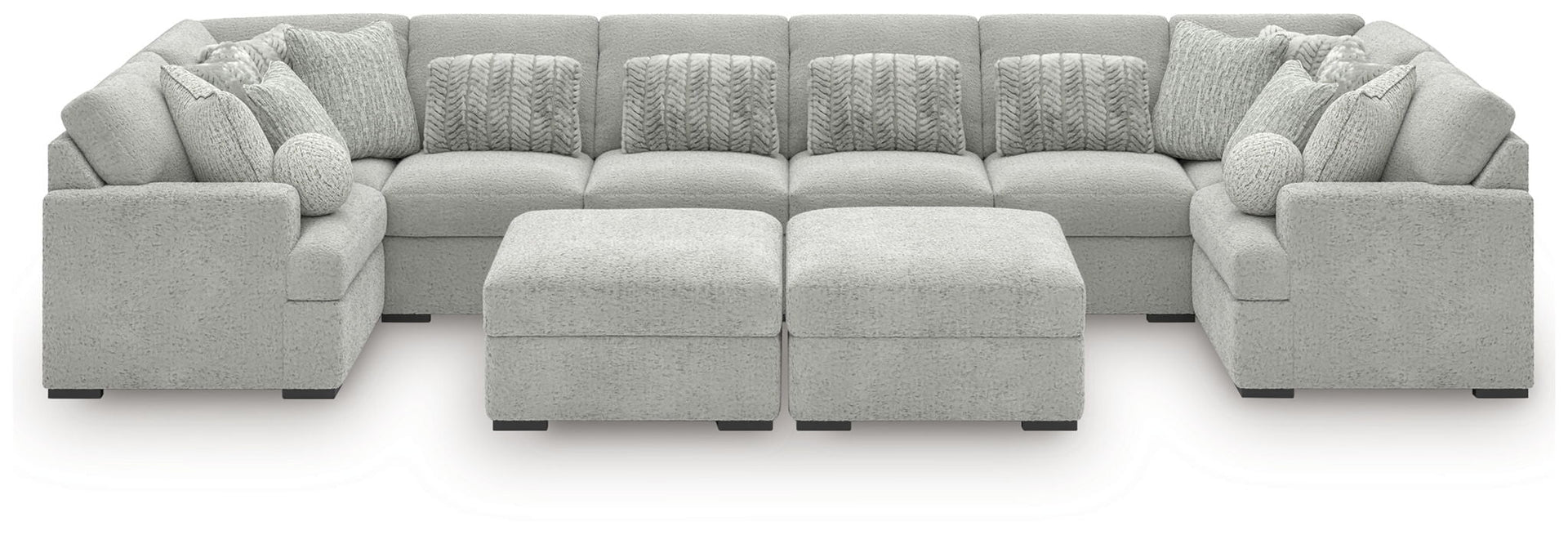 Snodoodle - 10-Piece Sectional With 2 Oversized Ottomans - Arctic