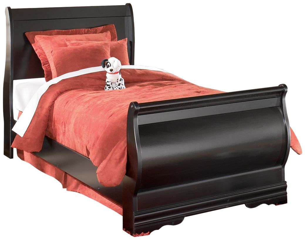 Huey Vineyard - Twin Sleigh Bed - Black