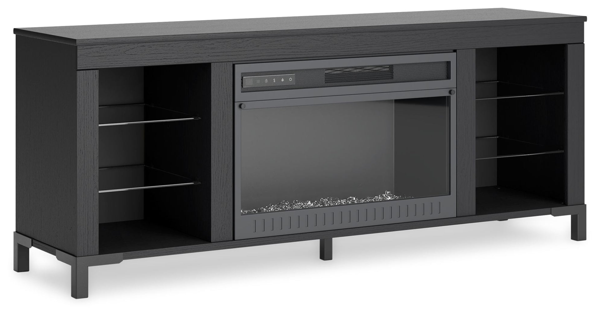 Cayberry - TV Stand With Fireplace - Black