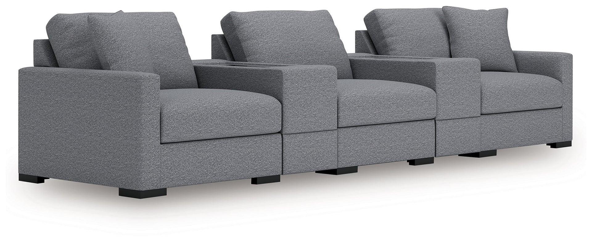 Omaha By Ashley - 5-Piece Sectional With Storage Consoles - Salt And Pepper