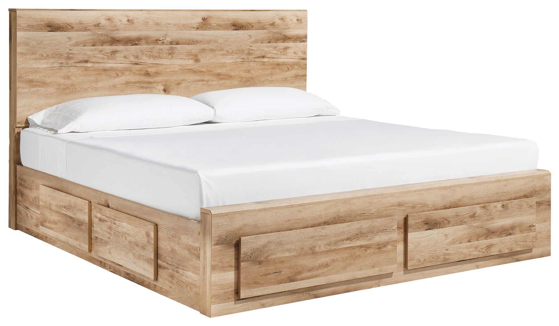 Hyanna - King Panel Bed With 6 Storage Drawers - Tan