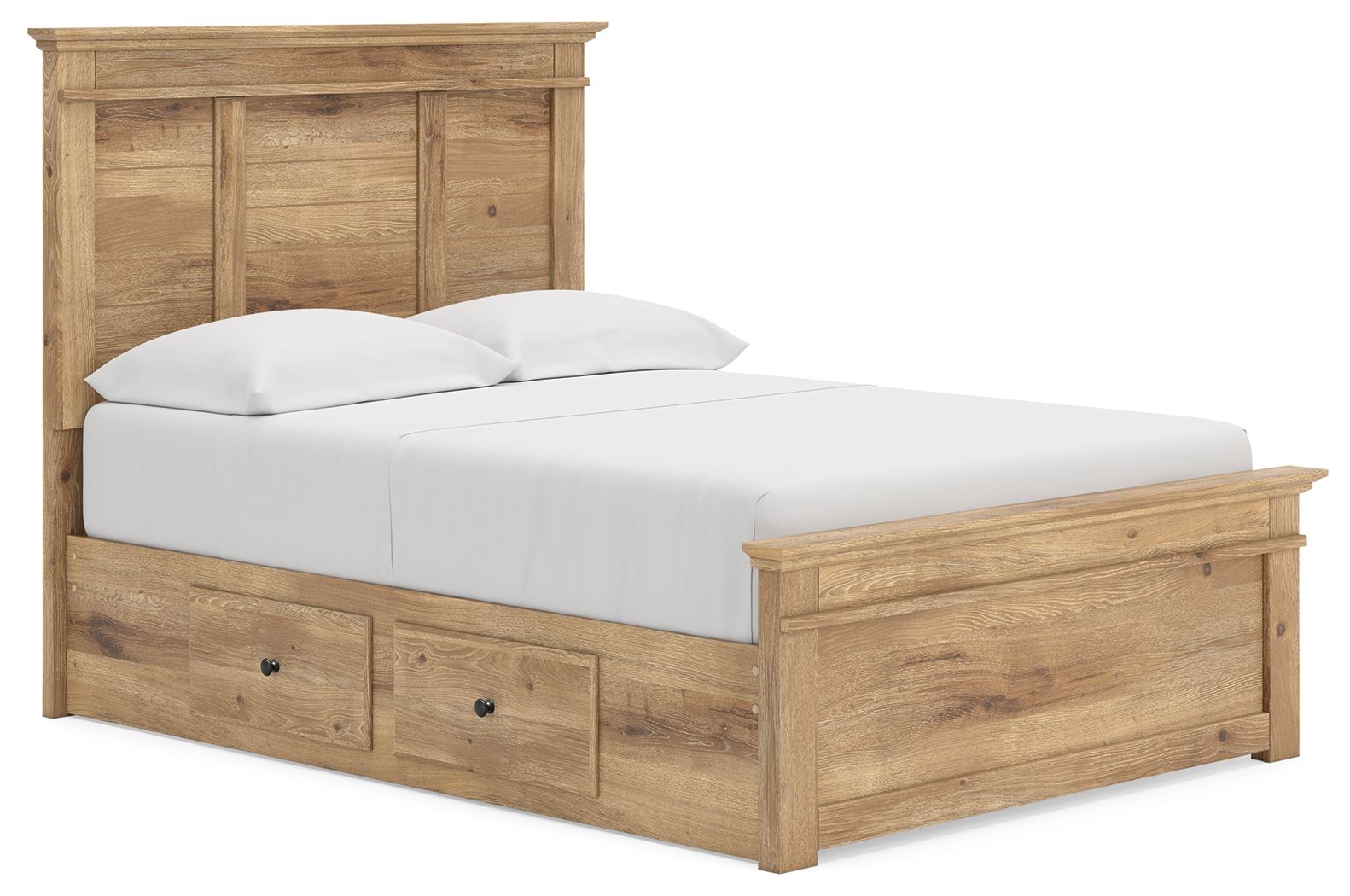 Fenderport - Full Panel Storage Bed With Under Bed Storage Unit - Tan