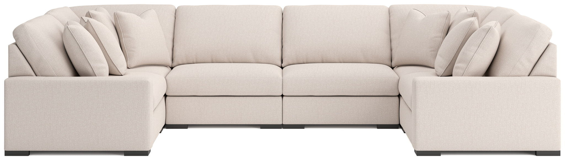 Calden - 6-Piece Sectional With 2 Armless Chairs - Oyster