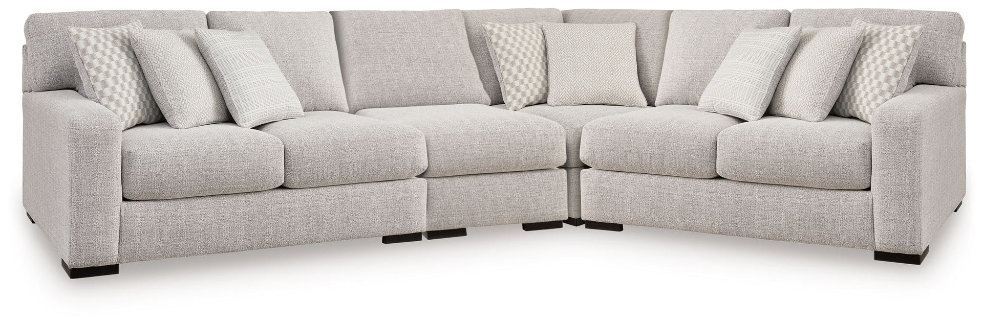 Larce - 4-Piece Sectional With Armless Chair - Stone