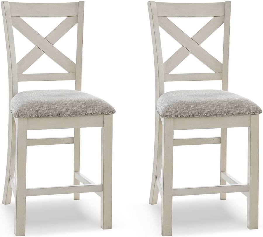 Robbinsdale - Upholstered Barstool - Antique White